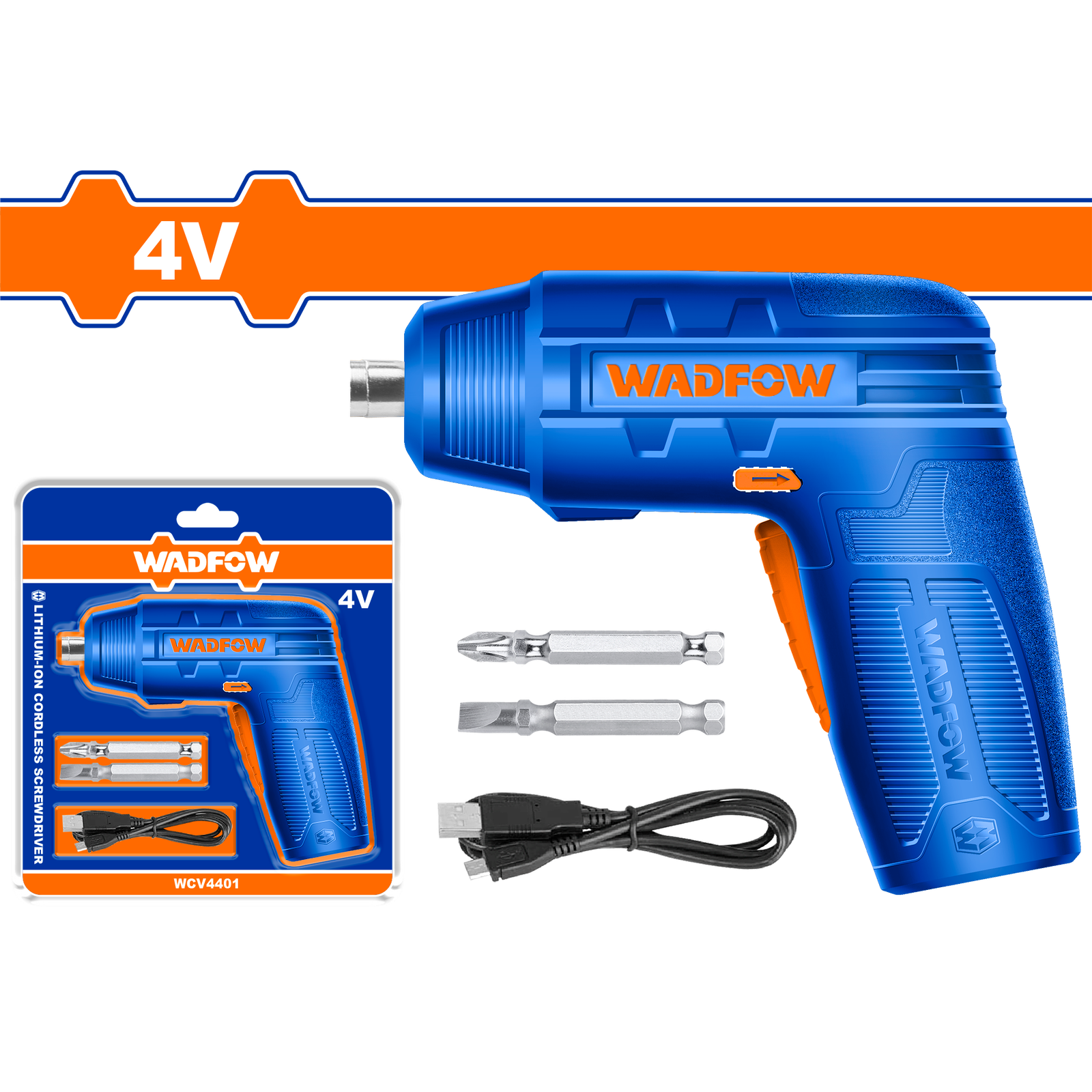 Wadfow Lithium-ion cordless screwdriver Voltage:4V WCV4401