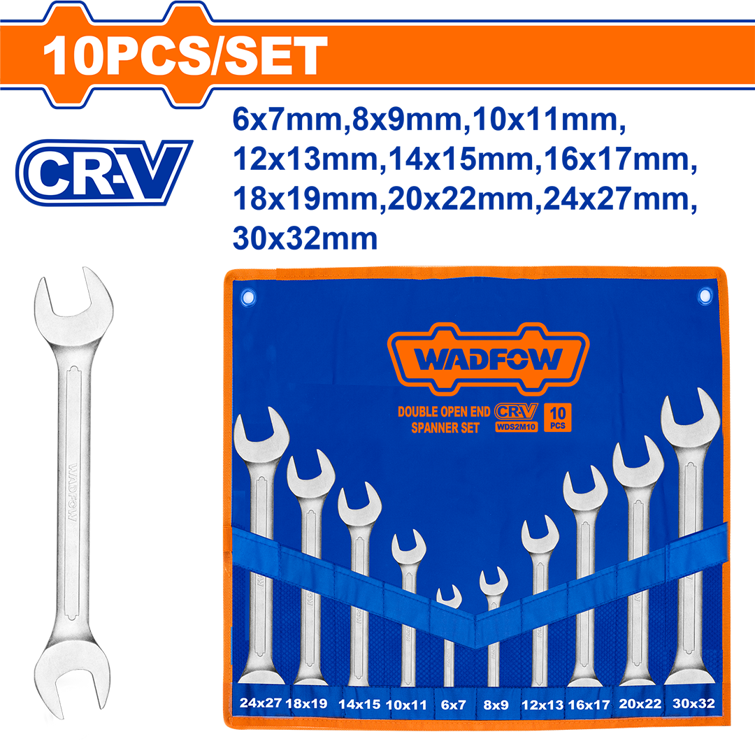 10 Pcs Double open end spanner set WDS2M10