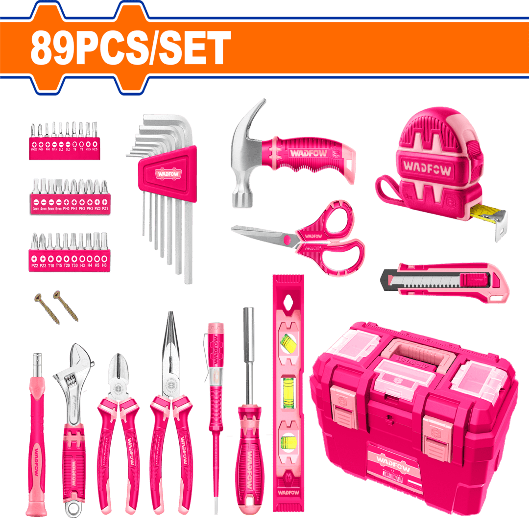 89 Pcs Pink hand tools set WHS3B89