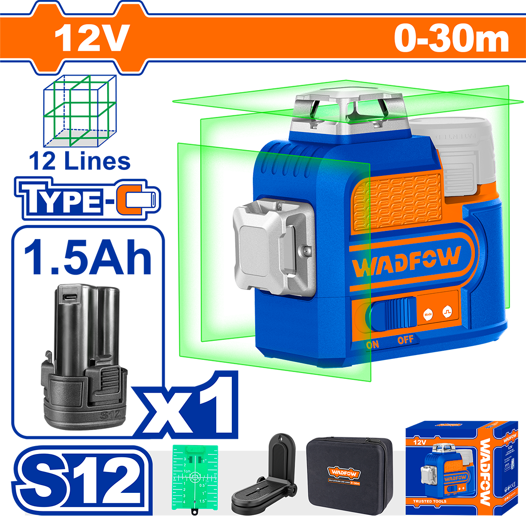 Cordless 3D laser level WLE8M12