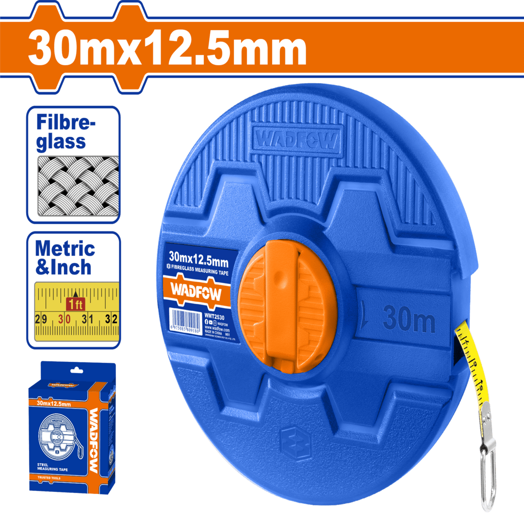 Fibreglass measuring tape Size:30mx12.5mm WMT2530