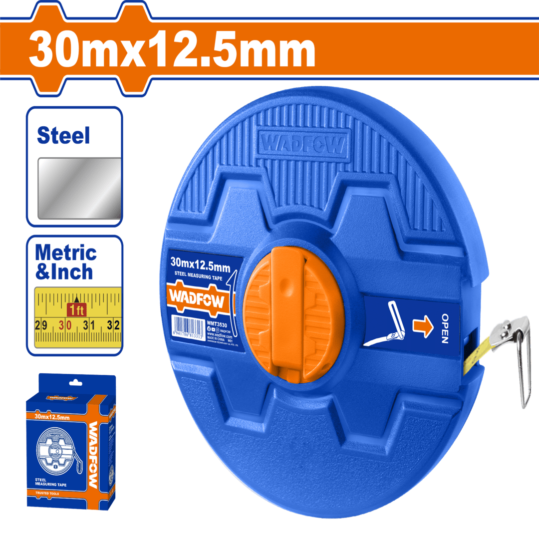 Wadfow Steel measuring tape Size:30mx12.5mm WMT3530