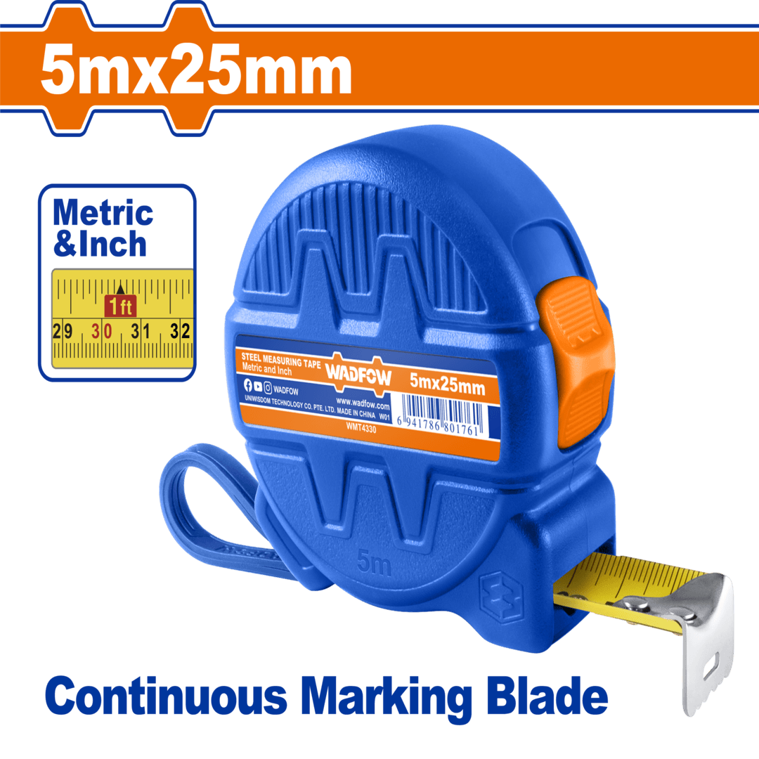 Wadfow Steel measuring tape Size:5mx25mm WMT4330