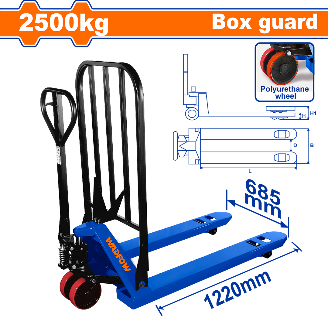 Hand pallet truck with box guard WNH6R75