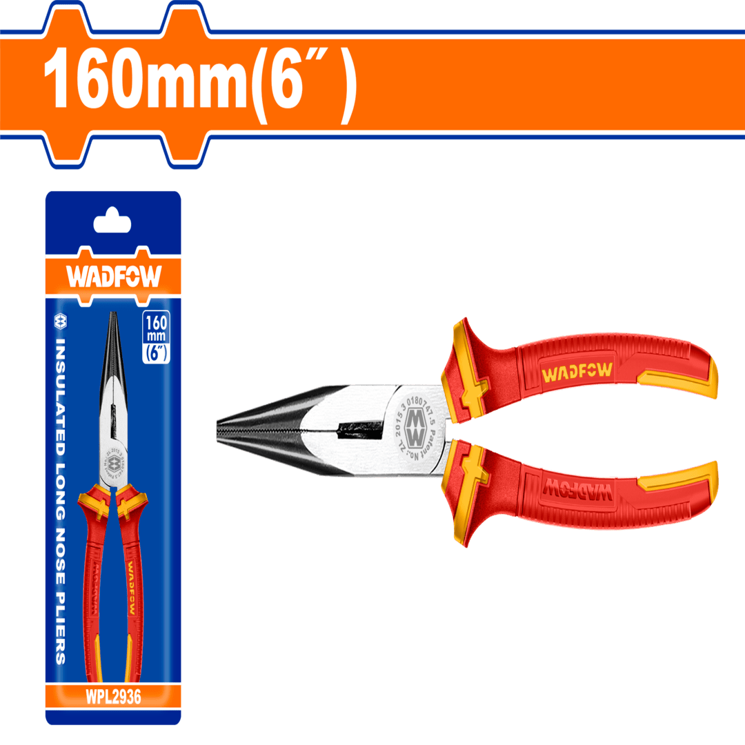 Wadfow Insulated long nose pliers 6"160mm WPL2936