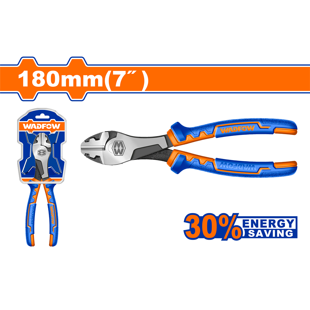 Wadfow High leverage heavy-duty diagonal cutting pliers WPL7717