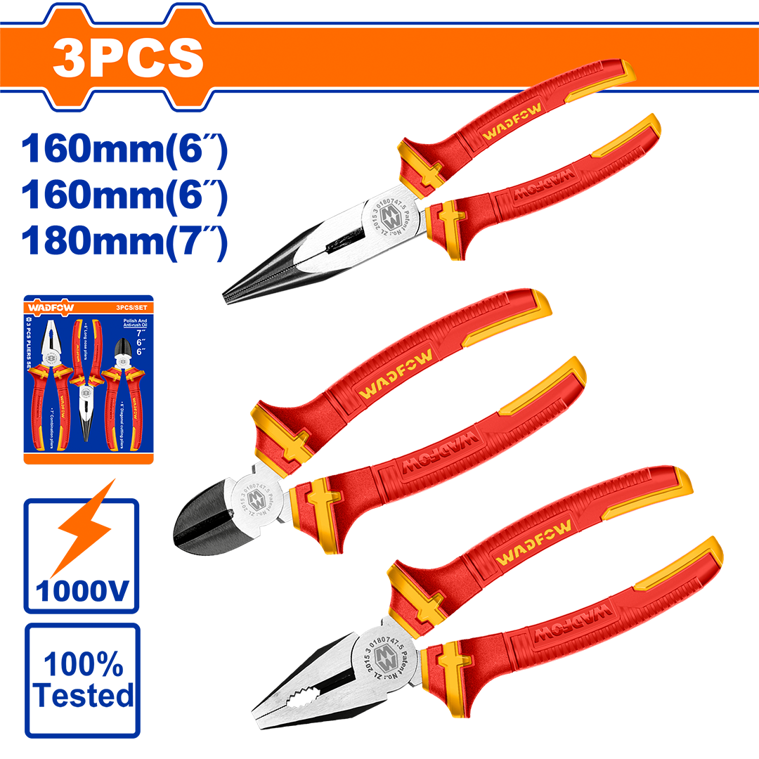 Wadfow 3 Pcs insulated pliers set WPS0633