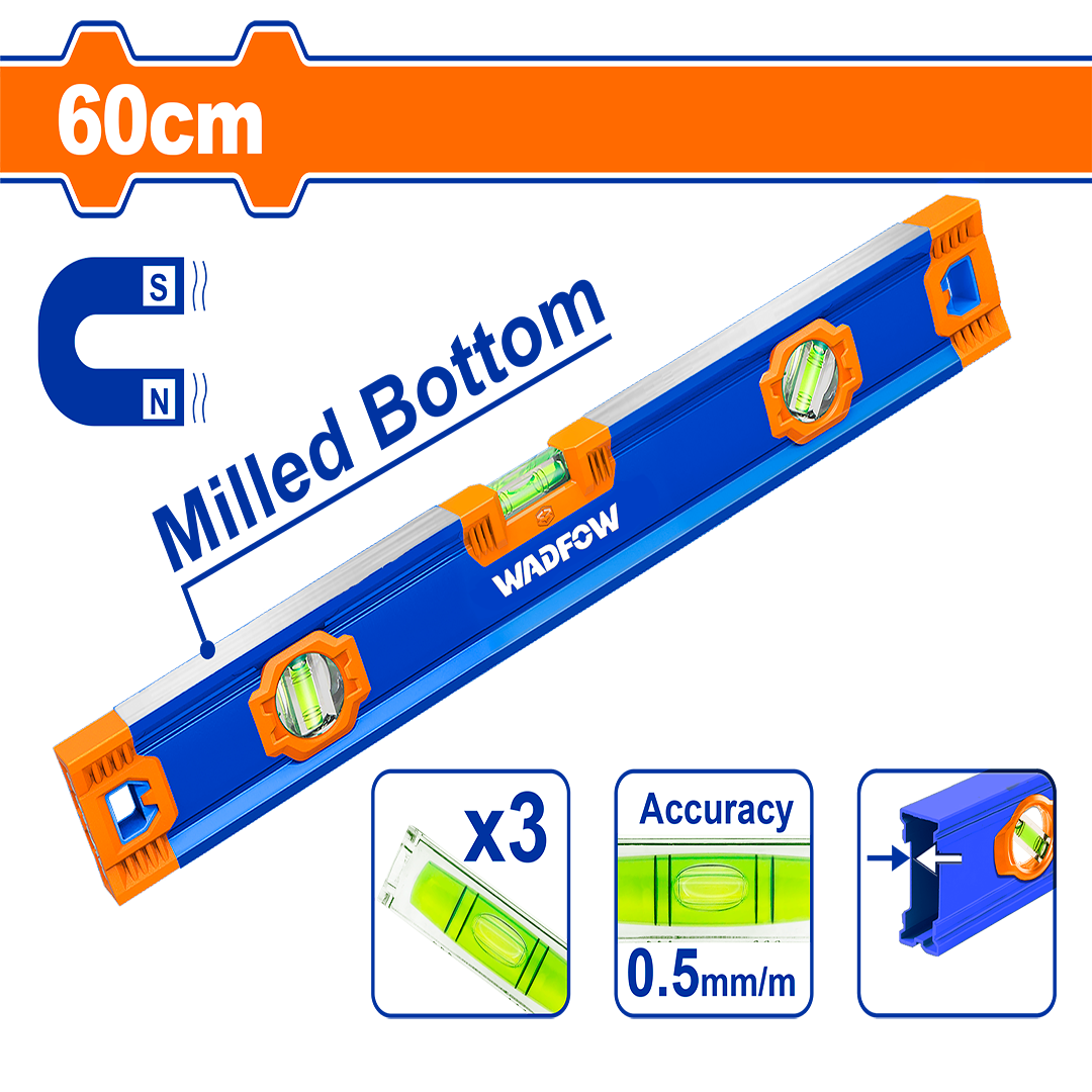 Spirit level with powerful magnets WSL3G60