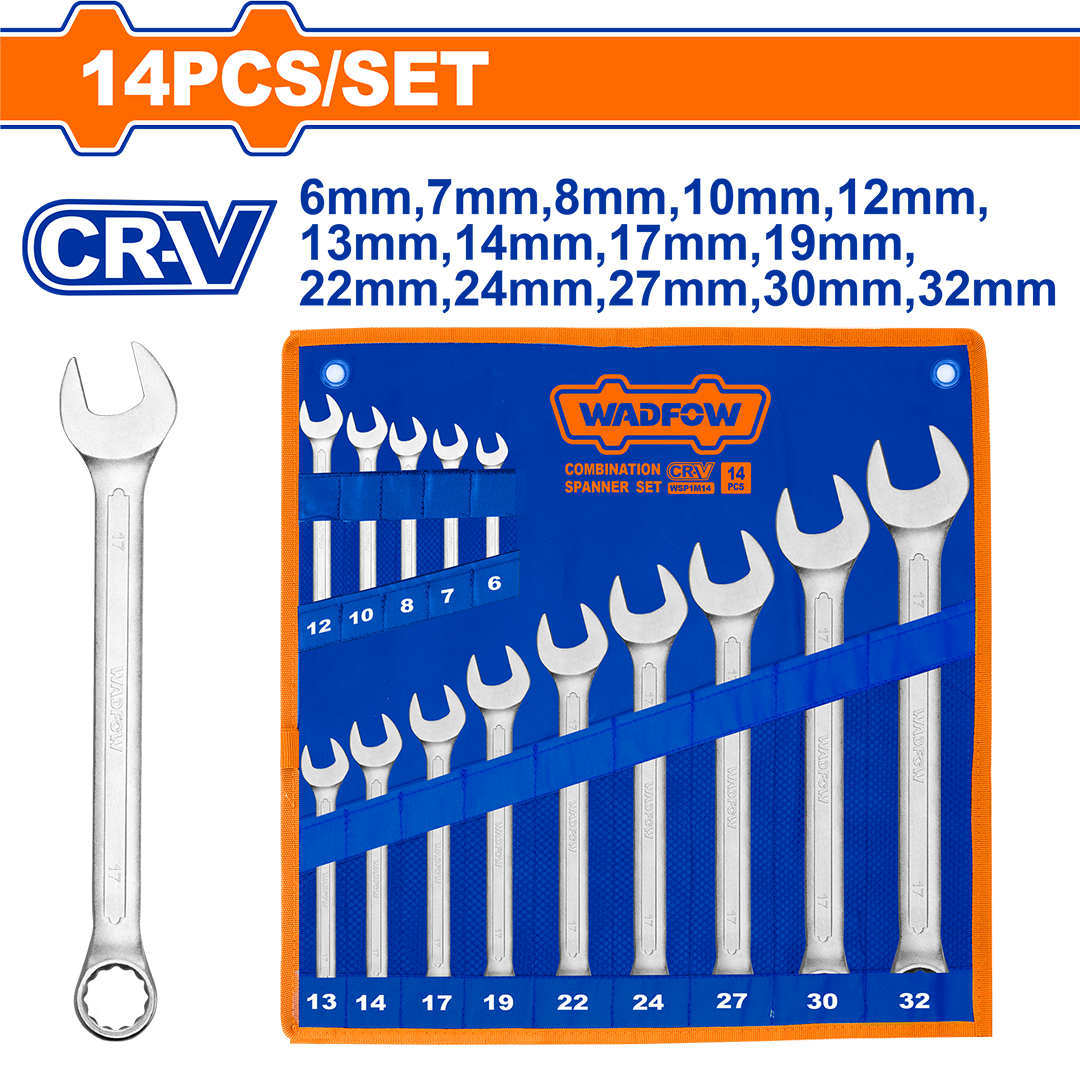 Wadfow 14 Pcs Combination spanner set WSP1M14