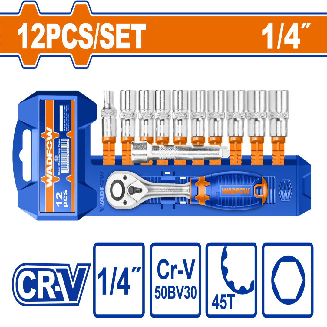12 Pcs 1/4" socket set WST4212