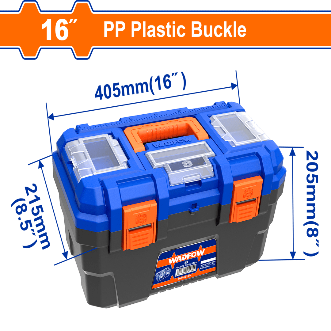 16" Plastic Tool BoxSize?405mm(16")x215mm(8.5")x2 05mm(8")WTB1316